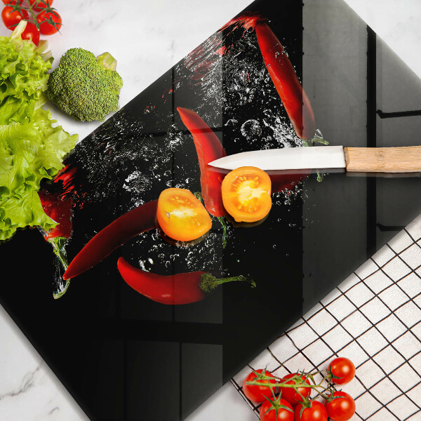 Protège plaque de cuisson Piments dans l'eau