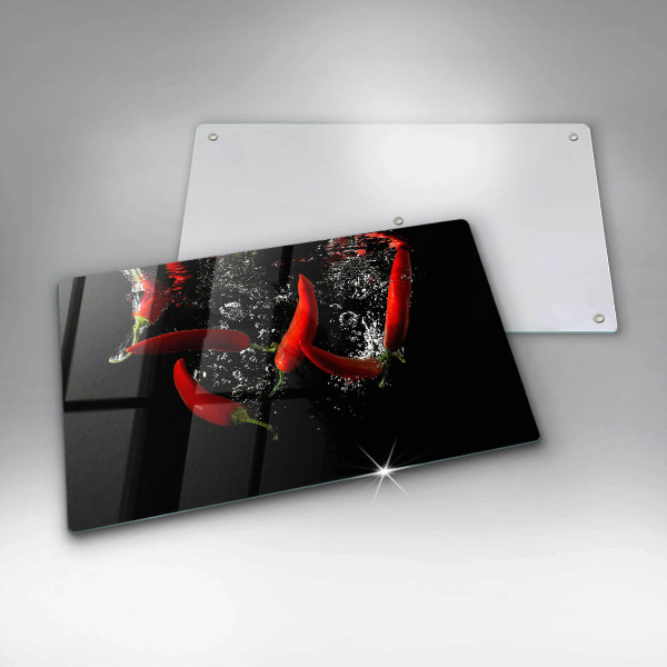 Protège plaque de cuisson Piments dans l'eau