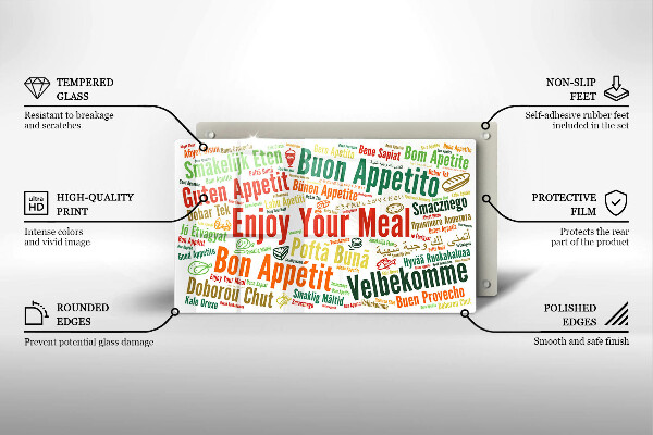 Protège plaque de cuisson Sous-titres Bon appétit langues