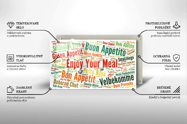 Protège plaque de cuisson Sous-titres Bon appétit langues