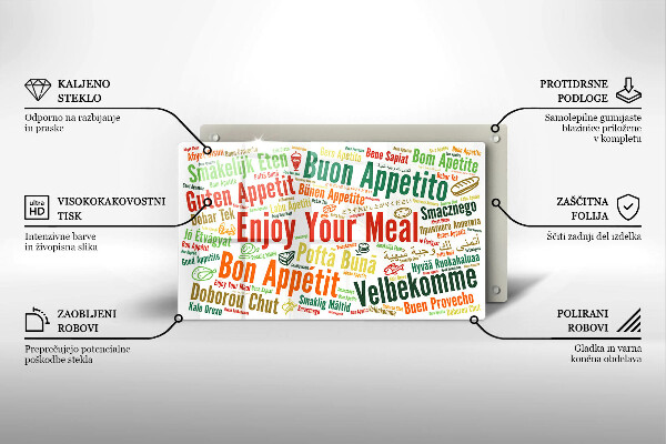 Protège plaque de cuisson Sous-titres Bon appétit langues