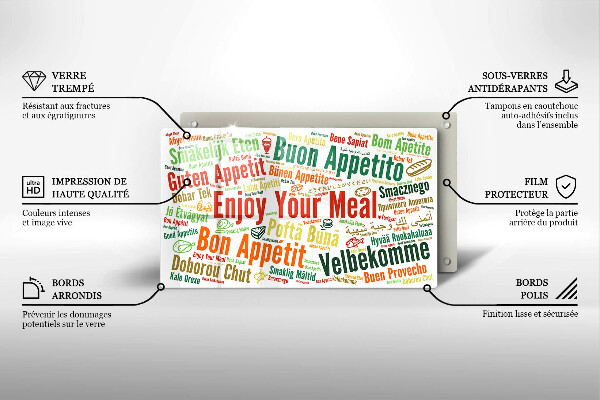 Protège plaque de cuisson Sous-titres Bon appétit langues