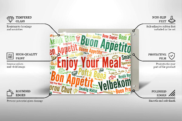 Protège plaque de cuisson Sous-titres Bon appétit langues