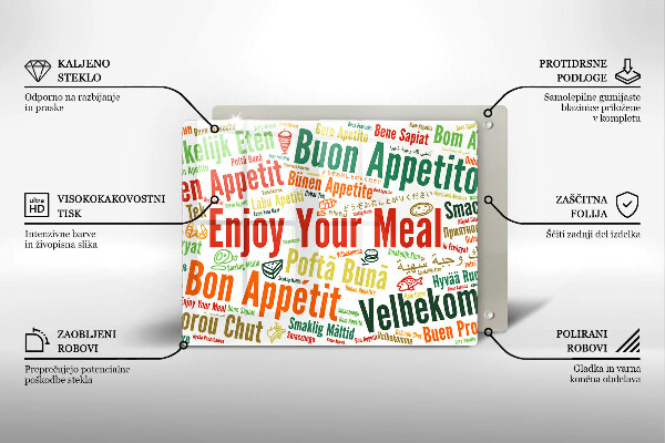 Protège plaque de cuisson Sous-titres Bon appétit langues