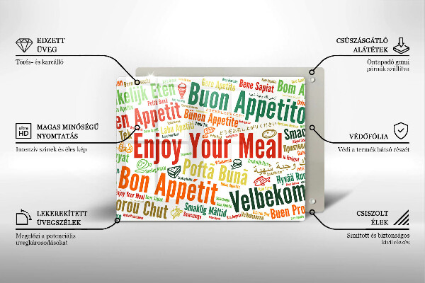 Protège plaque de cuisson Sous-titres Bon appétit langues