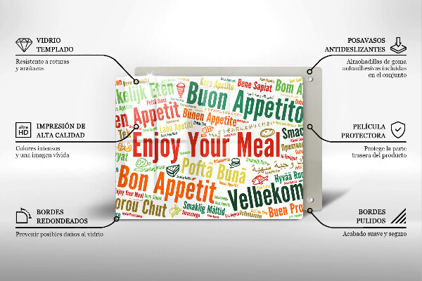 Protège plaque de cuisson Sous-titres Bon appétit langues