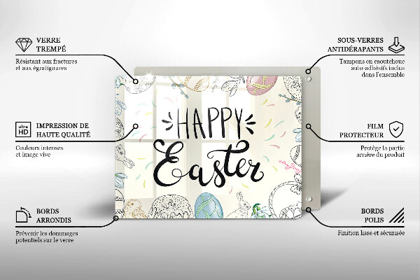 Protège plaque de cuisson Happy Easter