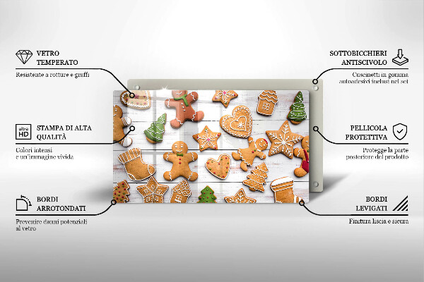 Protège plaque de cuisson Pain d'épice de Noël