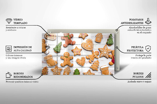 Protège plaque de cuisson Pain d'épice de Noël