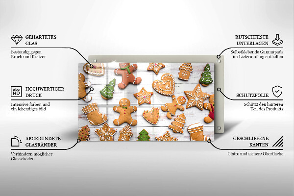 Protège plaque de cuisson Pain d'épice de Noël
