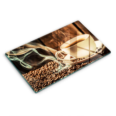 Protège plaque de cuisson Tasse et grains de café