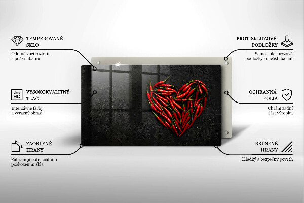 Protège plaque de cuisson Coeur de piment