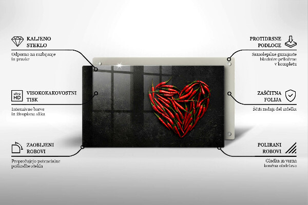 Protège plaque de cuisson Coeur de piment