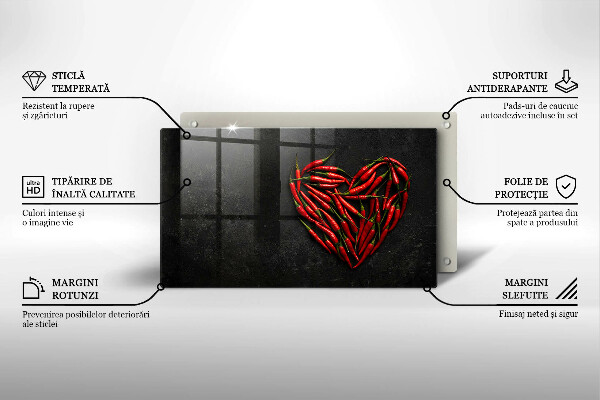 Protège plaque de cuisson Coeur de piment