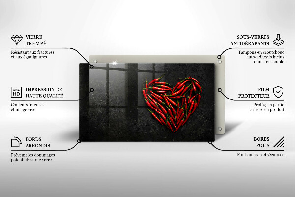 Protège plaque de cuisson Coeur de piment