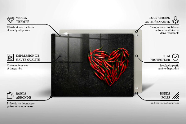 Protège plaque de cuisson Coeur de piment