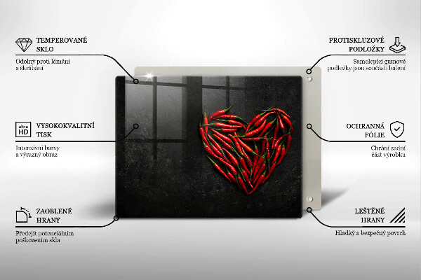 Protège plaque de cuisson Coeur de piment