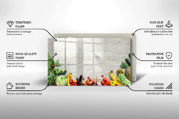 Protège plaque de cuisson Légumes sur planches