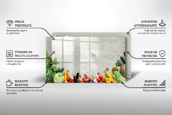 Protège plaque de cuisson Légumes sur planches