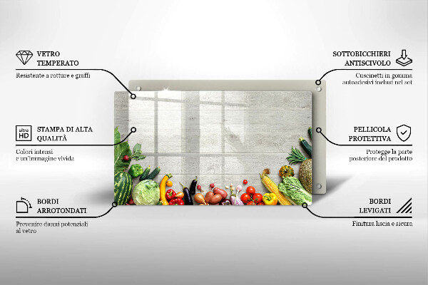 Protège plaque de cuisson Légumes sur planches