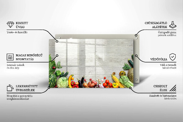 Protège plaque de cuisson Légumes sur planches