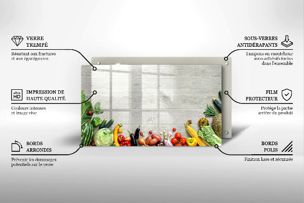 Protège plaque de cuisson Légumes sur planches