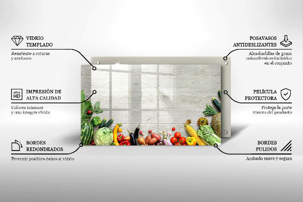 Protège plaque de cuisson Légumes sur planches