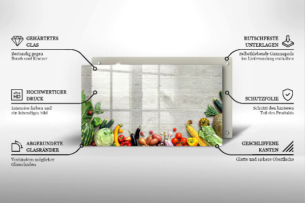 Protège plaque de cuisson Légumes sur planches