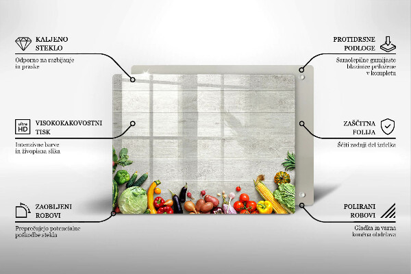 Protège plaque de cuisson Légumes sur planches