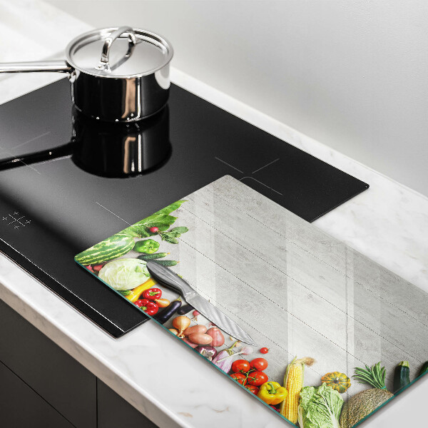 Protège plaque de cuisson Légumes sur planches