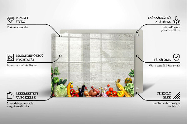 Protège plaque de cuisson Légumes sur planches