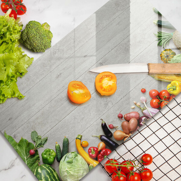 Protège plaque de cuisson Légumes sur planches