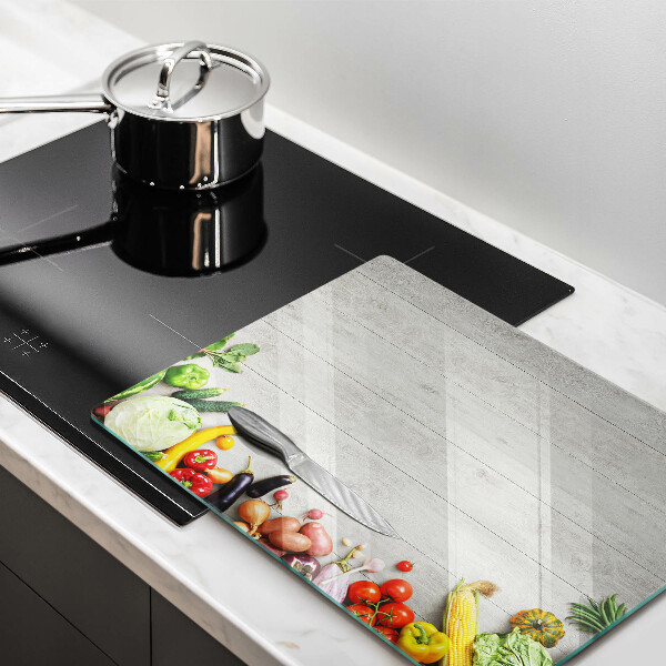Protège plaque de cuisson Légumes sur planches