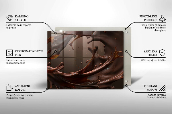 Protège plaque de cuisson Chocolat liquide