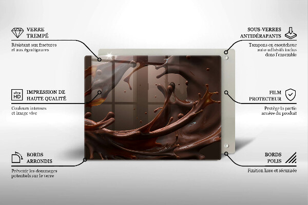 Protège plaque de cuisson Chocolat liquide