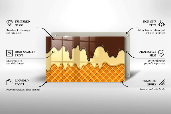 Protège plaque de cuisson Illustration de cornet de crème glacée