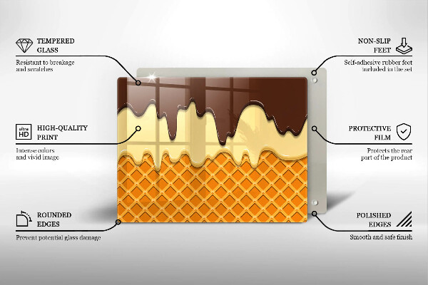 Protège plaque de cuisson Illustration de cornet de crème glacée