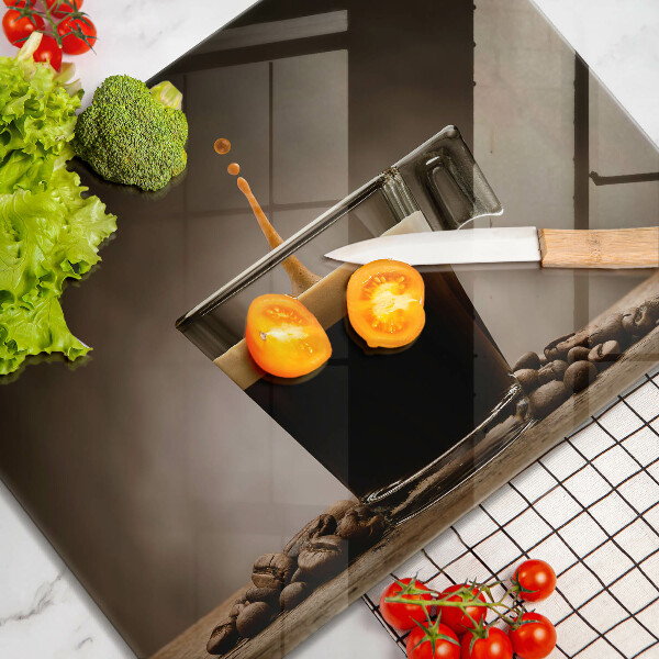 Protège plaque de cuisson Verre et grains de café