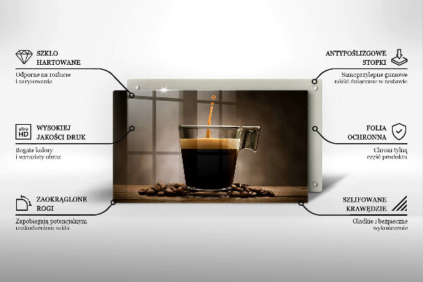 Protège plaque de cuisson Verre et grains de café