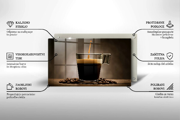 Protège plaque de cuisson Verre et grains de café