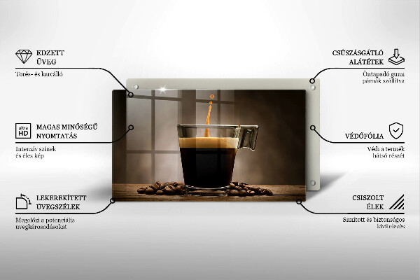 Protège plaque de cuisson Verre et grains de café