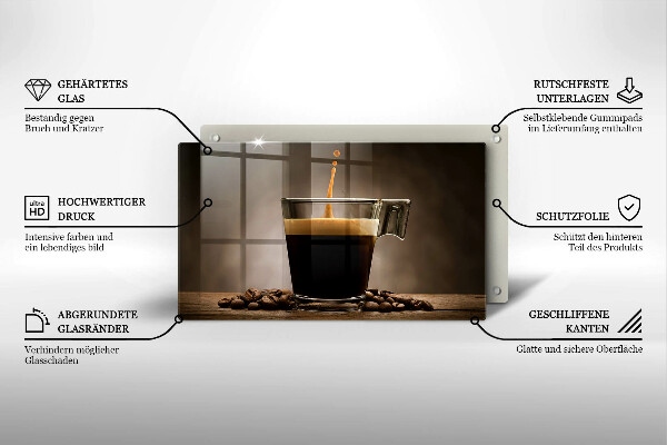 Protège plaque de cuisson Verre et grains de café