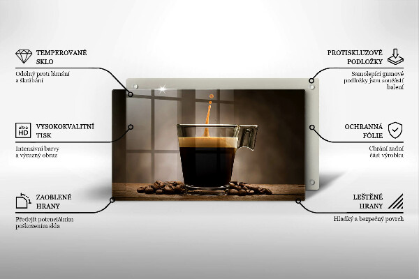 Protège plaque de cuisson Verre et grains de café