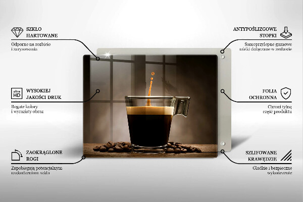 Protège plaque de cuisson Verre et grains de café