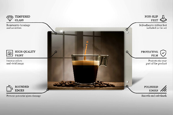 Protège plaque de cuisson Verre et grains de café