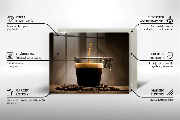 Protège plaque de cuisson Verre et grains de café