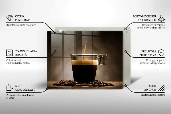Protège plaque de cuisson Verre et grains de café