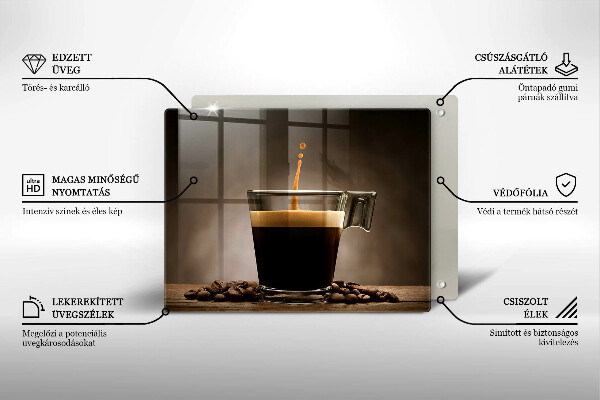 Protège plaque de cuisson Verre et grains de café