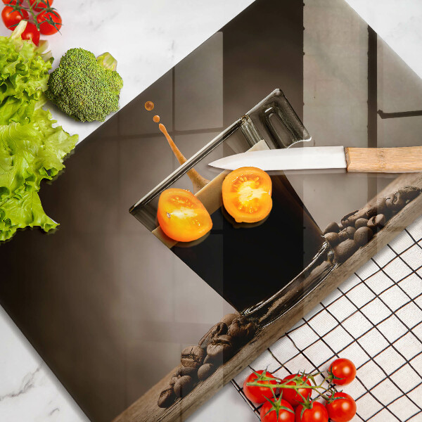 Protège plaque de cuisson Verre et grains de café