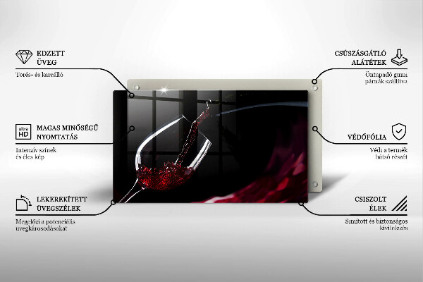 Protège plaque de cuisson Un verre de vin rouge